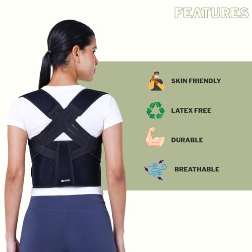 Image of ZEDAN Neoprene Posture Corrector Belt for Men & Women | Adjustable Shoulder & Back Support Brace | Comfortable Clavicle Strap | Universal Back Straight Support | Lightweight Posture for Work & Home