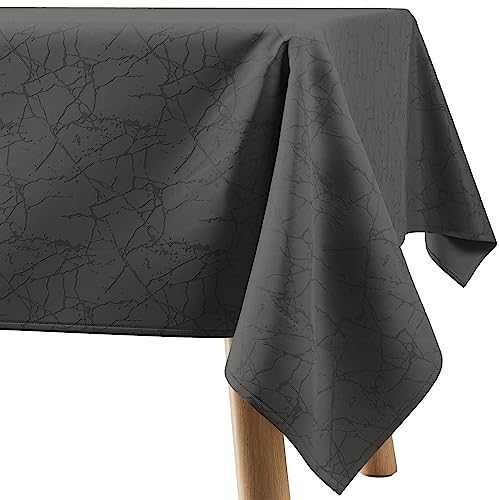 Filumi Tablecloth 120x220 cm (47x87in) DARKGREY Water Resistant Indoor Outdoor Marble pattern Manil