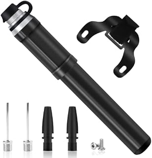 Mini Bike Pump, 140 PSI Bicycle Pump, 83g Portable Frame Air Pump for All Valves, Aluminium Alloy Air Pump for Racing, Mountain Bike, Kids Bike, Football, Basketball