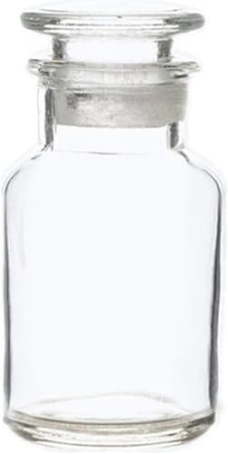 Deschem 60ml Laboratory Glass Reagent Bottle,Wide Mouth,With/Glass Ground Stopper