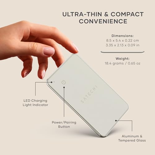 Image of Satechi FindAll Wallet Card with Find My, Wallet Tracker Card with Left Behind Notification, Sound Alert and Wireless Charging, Works with iPhone, iPad, Mac - Sand