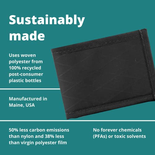 Flowfold Recycled Wallets - 100% Recycled Material Vanguard Bifold Wallet, Front Pocket Wallet, Slim Minimalist Wallets Made In Usa (Black, Recycled Material) #TOP3