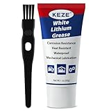 Keze White Lithium Grease Tube Grasa de litio para automóviles Grasa para puertas de coche con cepillo NLGI 2 Resistente al óxido y a la corrosión Impermeable para bisagras, 1 oz - 1 paquete