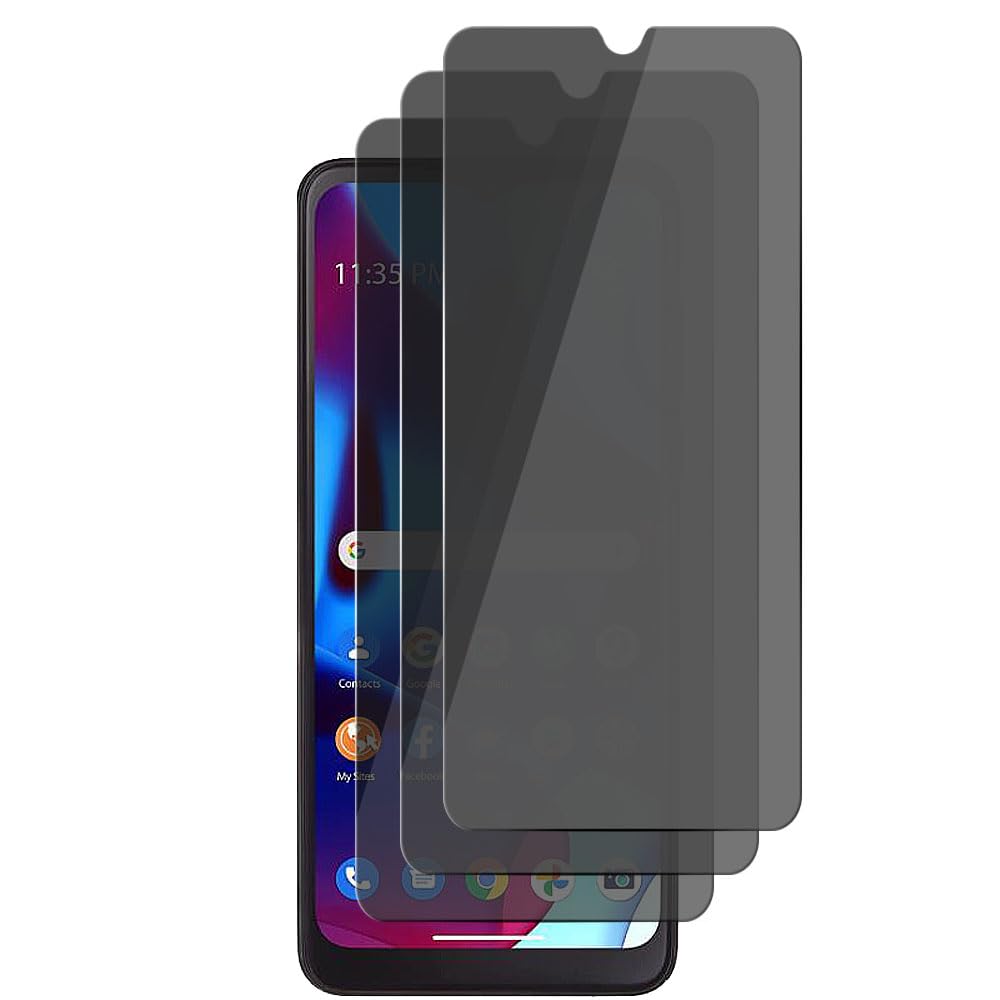 TCL 40 XL (2023) - Protector de pantalla de privacidad antiespía, vidrio templado privado, antiarañazos, dureza 9H (3 unidades)