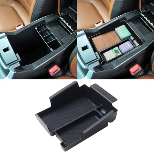 TOPINSTALL New Center Console Organizer Compatible with Ford Explorer 2012 2013 2014 2015 2016 2017 2018 2019 Accessories, Armrest Box Big Compartment Secondary Storage Tray ABS Black Material