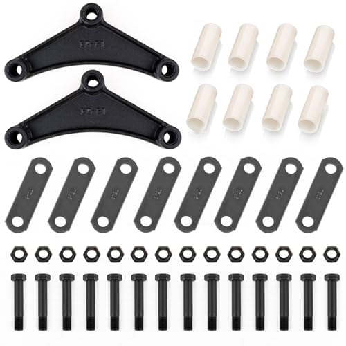 Trailer Shackle Kit Heavy-Duty Trailer Leaf Spring Kit for Double Eye Springs (3.5K-7.2K Axles) 312L Shackle Straps with Installation Hardware and Anti-Rust Coating Durable Trailer Repair Parts