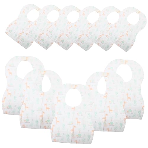 KESYOO 20Pcs Disposable Bibs for Drooling and Feeding Cute Animal Pattern Bibs for Lightweight Easy to Store Multipurpose Girl Essentials
