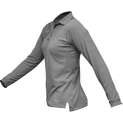Vertx Women's Large Cold Black Long Sleeve Polo, Grey