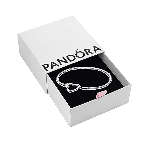 Pandora Moments Heart Clasp Snake Chain Bracelet - Charm Bracelet for Women - Compatible Moments Charms - Gift for Her - Sterling Silver - With Gift Box2