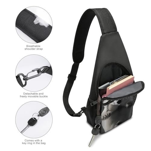 Mochila deportiva tipo bandolera blanco con dibujo animal miniatura 4