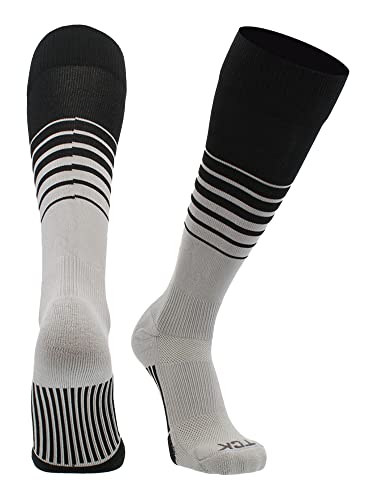 Image of TCK Elite Breaker Striped Socks | Over-the-Calf Soccer Baseball Softball Socks | Extra Stretch for Shin Guards | USA Made