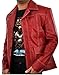 MERCH ATTIRE FC Coat Fighting Club Brad Pitt Tyler Durden Red Leather Jacket Cosplay Halloween Costume