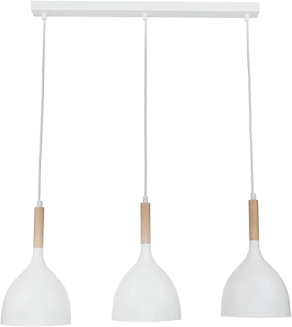 Licht-Erlebnisse Hanglamp van metaal in wit 3-lamps E27 B: 75cm landelijk landelijk voor keuken eethoek hanglamp hanglamp binnen hanglamp photo 2