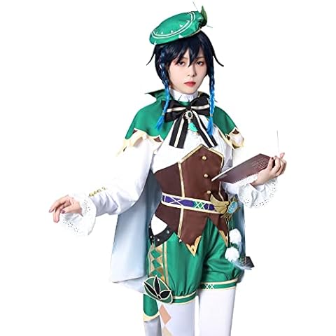 CR ROLECOS Venti Cosplay Kostüm Genshin Impact Venti Cosplay Outfit mit Hut Erwachsene Halloween Cosplay L Cover