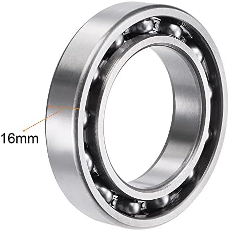 sourcing map 6010 Deep Groove Ball Bearings 50mm Bore 80mm OD 16mm Thick C3 Open Type Chrome Steel