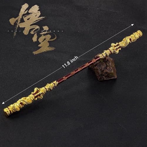 Monkey King Staff, Black Myth: Sun Wukong Game Weapon, Ruyi Golden Cudgel, Copper Cloud Rod Alloy, Pilgrimage to The West Peripheral Game Model (golden-11.8in)