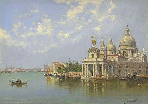Cuadro pintura al óleo clásica de La Piazzetta por Antonietta Brandeis, lienzo de 60x90cm