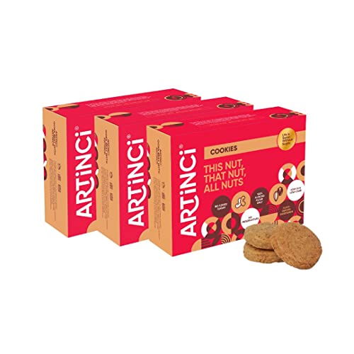 Image of Artinci, Mixed Nut Keto Cookies (pack of 3 x 185g),Diabetic Friendly, Gluten Free, Sugar Free, Diet snacks for Healthy Living
