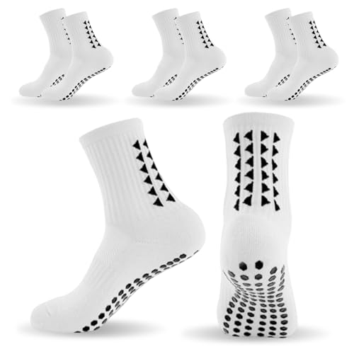 mtuihfo 3 Pairs Breathable Kids Grip Socks Sweat-Absorbent Boys Socks Grip Socks Football Kids for Running Hockey Football Age 6-9 Years