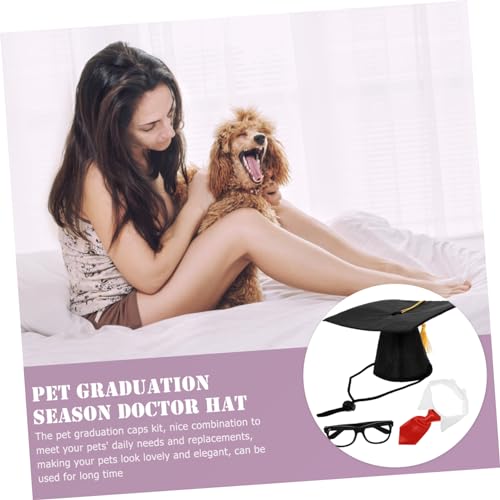Set Disfraz Graduación para Perros con Sombrero y Corbata miniatura 3