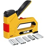 TOPLINE 6-in-1 Staple Gun Kit for Upholstery with 6000 Staples and Brad Nails, Staple Gun Heavy Duty