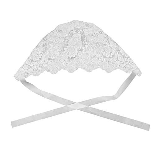 VICASKY Adorable Lace Cotton Hat for Boy Girl Adjustable White Floral Bonnet Breathable Cotton Material Stylish Spring and Summer Headwear Gift