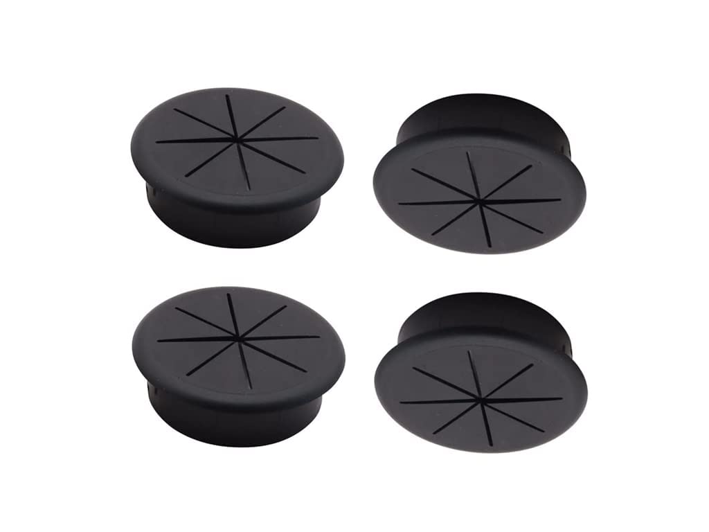 Desk Cable Grommets - 2 Inch Black Cord Covers (2 Pack) -6