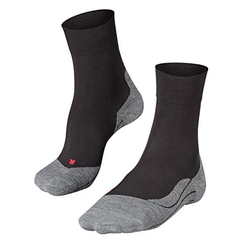 FALKE Men's RU4 Endurance Running Socks Cotton Vegan Black White More Colours Mid-Calf Length Thin Lightweight Padded Cushioned Sole Breathable Quick Dry Anti-Blister 1 Pair Cover
