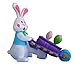 4 Foot Long Inflatable Easter Bunny Pushing Wheelbarrow with Eggs