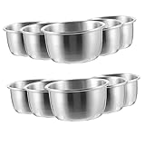 VICASKY 10 Stück Saucenbecher Aus Edelstahl Schüssel Mit Deckel Dip- Und Portionsbecher Saucenschalen Im Restaurant Schüsseln Soßenbecher Für Teller Tauchschalen Rostfrei Dipbecher Silver