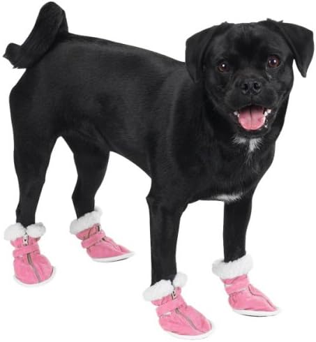 LARGE - Casual Canine Cozy Dog Boots - PINK
