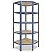 shelfplaza® 180x90x60cm HOME étagère d'angle bleu/etagere angle en metal 5 niveaux/etagères d'angle avec capacité charge 175kg par niveau/etagere d'angle comme etagere rangement