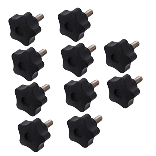 Luxshiny 10Pcs Star Hand Grip Knobs Male Thread Thumb Screws for Machinery Non Slip Design for Easy Installation for Instruments and Equipment