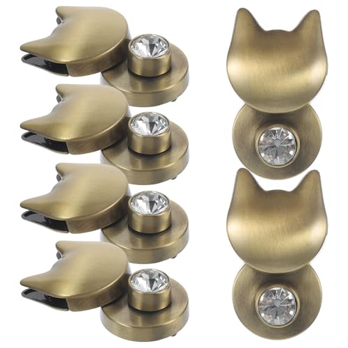 Luxshiny 6 Cierres Giratorios para Bolsos Forma de Gato de Aleación de Zinc, Prácticos y Sólidos para Uso Profesional Hogar