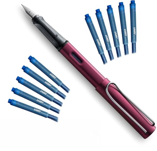 LAMY AL-Star Black Purple Füllhalter 029 M Mit 10 Patronen T 10 Blau