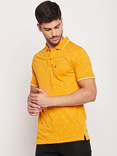 Image of UNIBERRY Men's Cotton Blend Half Sleeve Printed Polo Neck T-Shirt Has A Short Sleeve & Pocket On ChestBZRMT6-MR
