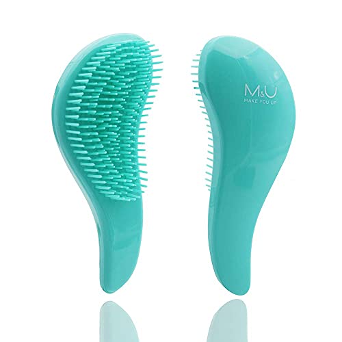 M&U-Large Detangling Brush for Kids Hair - Detangler Hair Brush for Wet, Dry, Thin, Thick, Frizzy, Long or Short, Naturally Curly or Straight Hair, No Pain and No Tears (Mint)