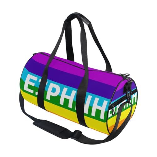 Bolsa de deporte redonda con bandera griega para gimnasio y viajes