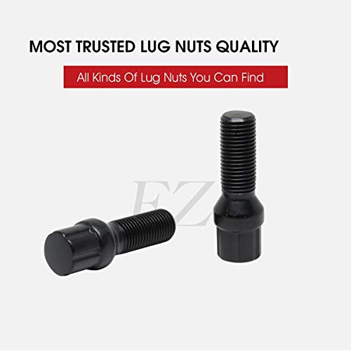 20 Pc 14x1.5 Black Spline Tuner Lug Bolts 28MM Shank for Aftermarket Wheels to Fit Many BMW Mercedes Audi VW Porsche Models with 14mmx1.5 Studs - Thumbnail 4