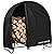 AKEfit 40 Inch Firewood Log Hoop Cover, Heavy Duty 600D Oxford Outdoor Waterproof Firewood Log Hoop Cover, Round Log Rack Cover with Zipper & 2 Windproof Buckle Straps & Drawstring (Cover Only)