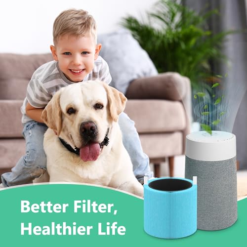 Image of 2 Packs Mini Max AllergenBlock Replacement Filters Compatible with Blueair Blue Pure Mini Max Air Purifier, Premium Filter & Activated Carbon Filter, Part # FMINI, Blue