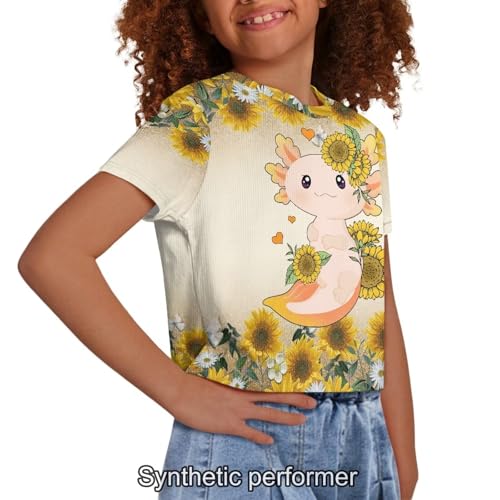Image of 4th of July Shirt for Girls 7-8 Years US Flag Crop Tops Kids Outfit Independent Day Graphic Tee-