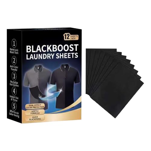 Tinte negro para ropa, suministros de lavandería de larga duración, 12 tabletas de tinte para algodón, lana, camisetas, zapatos, pantalones, suéteres, artes, manualidades, hogar y viajes, fácil
