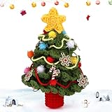 Pnytty Christmas Crochet Kit for Beginners, Crochet Starters Kit Adult, Complete Christmas Tree Craft Knitting Kit with Crochet Hooks Yarns Step-by-Step Video Tutorials for DIY Gift Deco