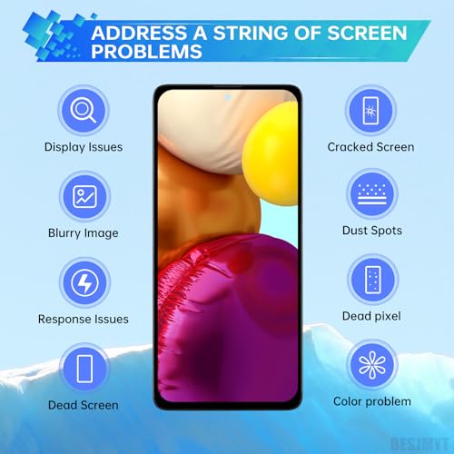 BESJMYT for Samsung Galaxy A71 Screen Replacement with Frame LCD Display Touch Digitizer Full Assembly Fix Glass with Repair Tools Kit SM-A715F (A715F A715W A715X)