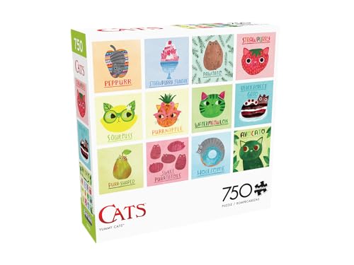 Buffalo Games - Yummy Cats - Quebra-cabeça desafiador de 750 peças para adultos perfeito para noites
