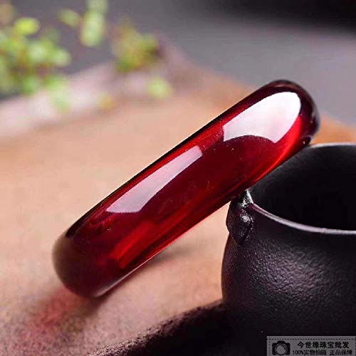 EASTCODE Natural Blood Bolt Brace Widening Thicken Wax Wine Red Bracelet with Certificate Women's Bracelets Beeswax Amber Bangle