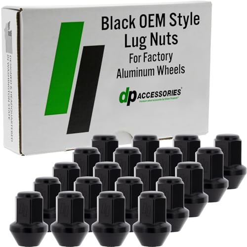 Image of DPAccessories Lug Nuts Compatible with 2020-2026 Tesla Model Y | Black OEM Style | for Factory Aluminum Wheels Only | Set of 20 Wheel Nuts | DTEMOY01F-BK /1