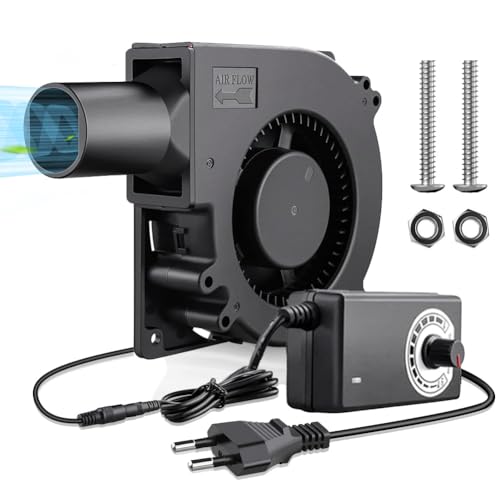 Ventilador radial de 12 V, AC 220 V, turbinas EC 240 V Turbo con controlador para electrodomésticos, ventilador turbina (120 x 32 mm (con manguera)