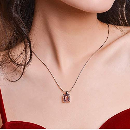 Collier anti-ternissement améthyste violette argent 925 hypoallergénique
